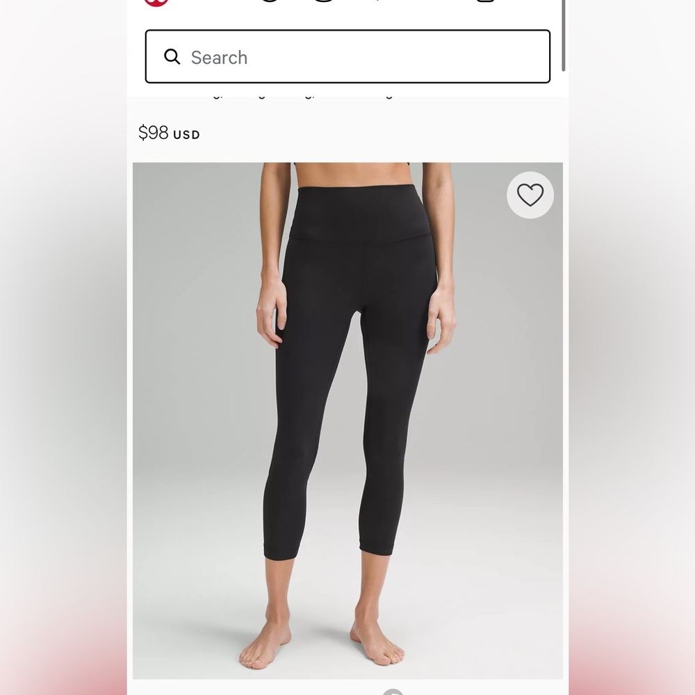 Lululemon Align Black 23inch leggings size 4